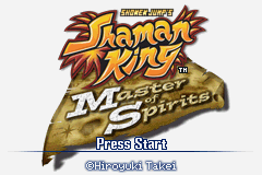Shaman King Master of Spirits title screen for GameBoy Advance
